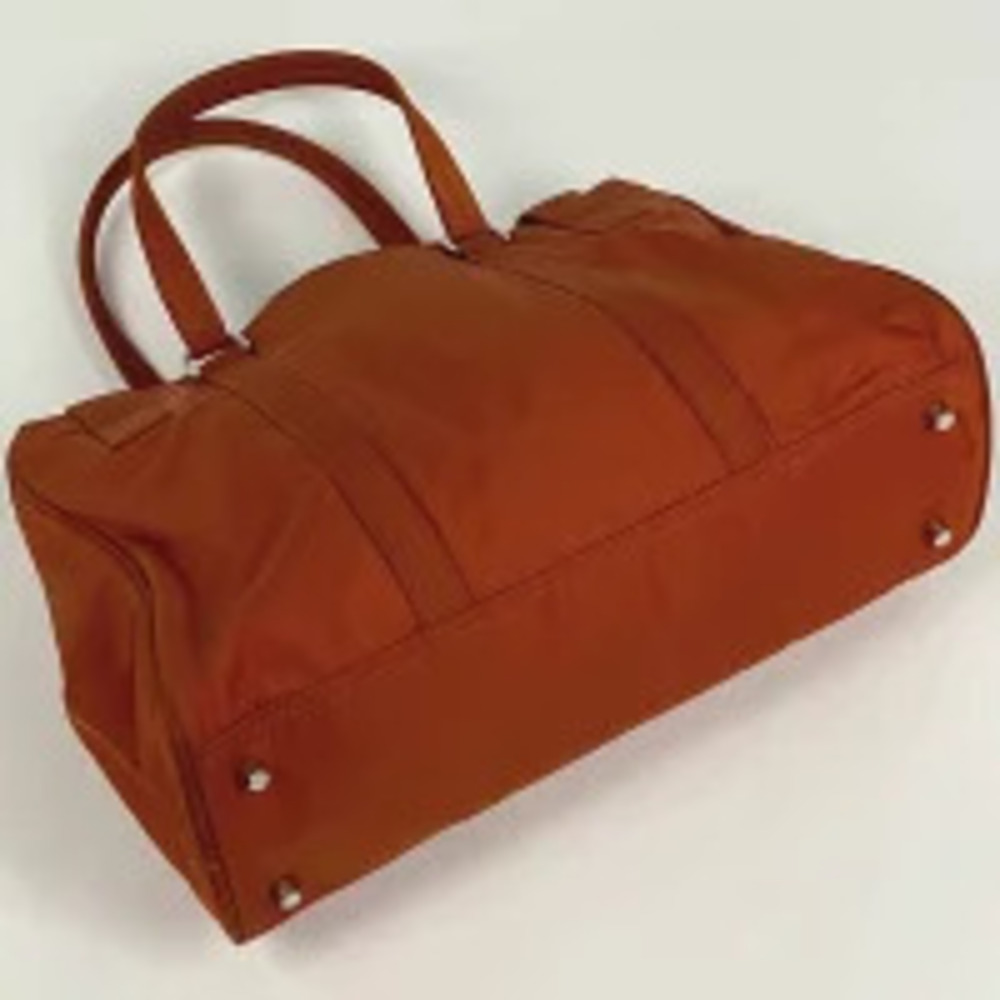 Prada Orange Handbag Bag Plate Tote